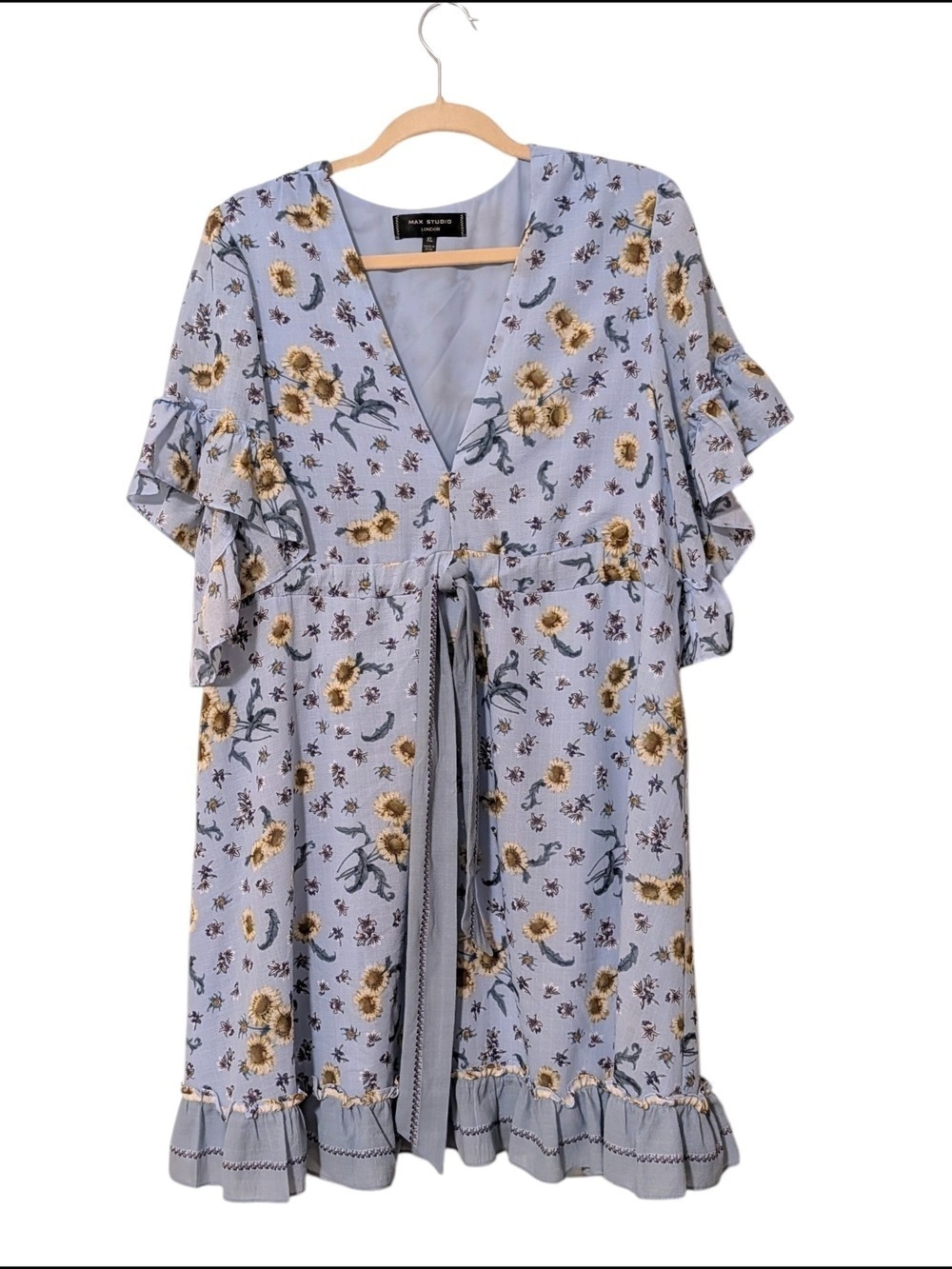 Max Studio Light Blue Floral Mini Dress